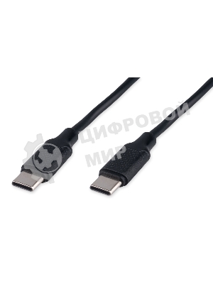 Кабель USB2.0 Cablexpert CC-USB2-CMCM-60-1M, Type-C/Type-C, 3A, 60Вт, PD/QC3.0, медь, 1м, черный, пакет