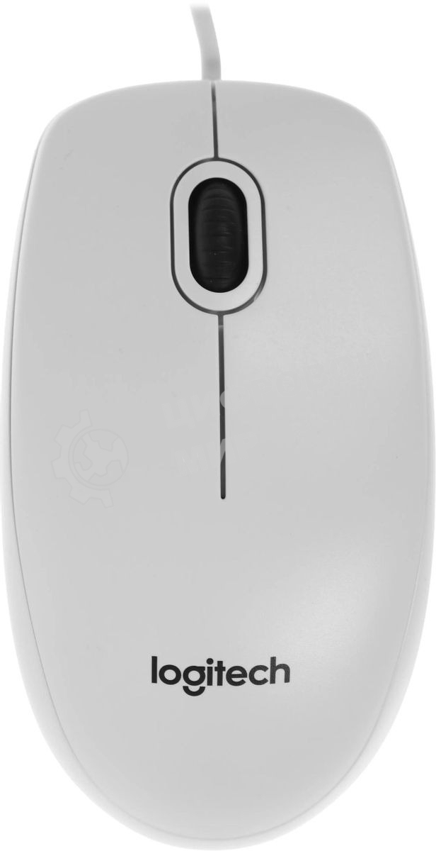 Мышь проводная Logitech B100 белый, 1000 dpi, USB, кнопки - 3