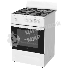 Плита газовая Darina C 1001 W белый/черный, конфорок 4 шт, духовка 50 л, 60 см x 85 см x 60 см