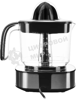 Соковыжималка Hyundai HY-JC4123 стальной/чёрный, цитрусовая, 30 Вт, 1200 мл, механическое