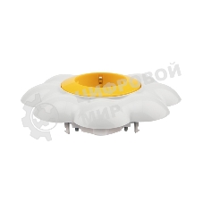 Розетка одноместная Kranz HAPPY Ромашка скрытой установки, с заземлением и защитными шторками, желтая/белая