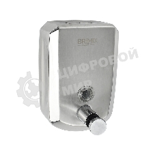 Дозатор жидкого мыла настенный, металический с глазком, из нерж.стали 201, на 500 мл ХРОМ BRIMIX 643