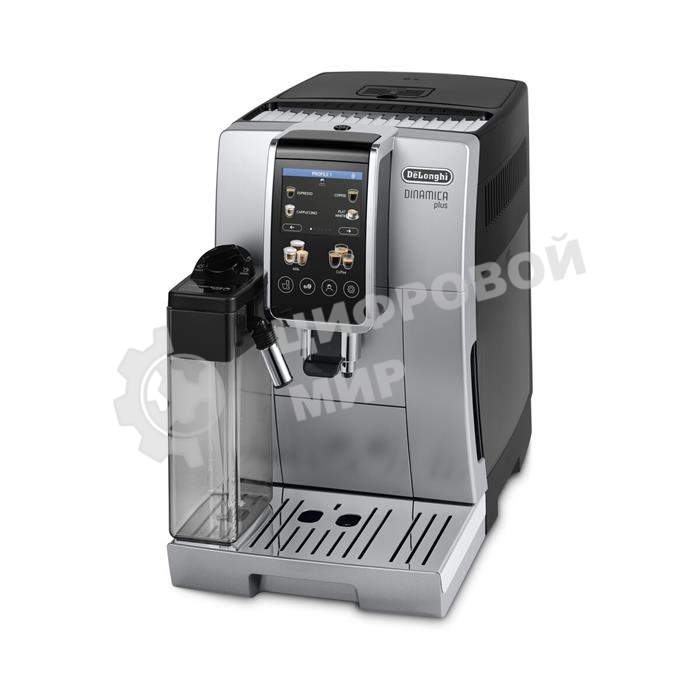 Кофемашина автоматическая DeLonghi Dinamica Plus ECAM380.85.SB серебристый/черный, исп. кофе - зерновой/молотый, 1.8 л, 1450 Вт, 15 Бар.