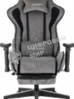 Кресло Бюрократ Zombie Drift/F серый/черный, экокожа, 120 кг, механизм качания, подставка для ног