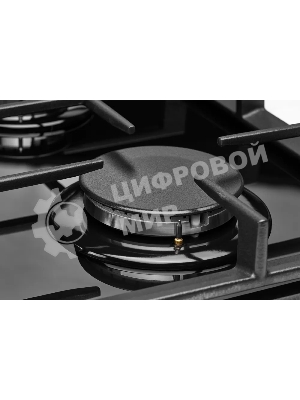 Газовая варочная панель Kuppersberg FG 95 B, закаленное стекло, ширина 90 см, 5 газовых конфорок, WOK конфорка(4,2 кВт), автоподжиг, газ-контроль, чугунные решетки, черный