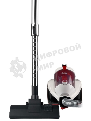 Пылесос Domfy DSC-VC505 белый/красный, 350/2000 Вт, уборка сухая, пылесборник контейнер 2.5 л
