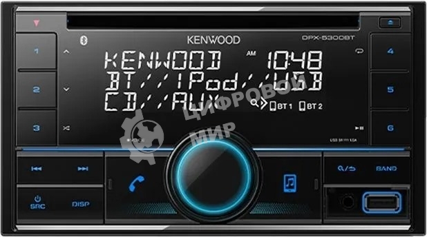 Автомагнитола Kenwood DPX-5300BT, 2 DIN, CD, Bluetooth, USB Type-A, AUX