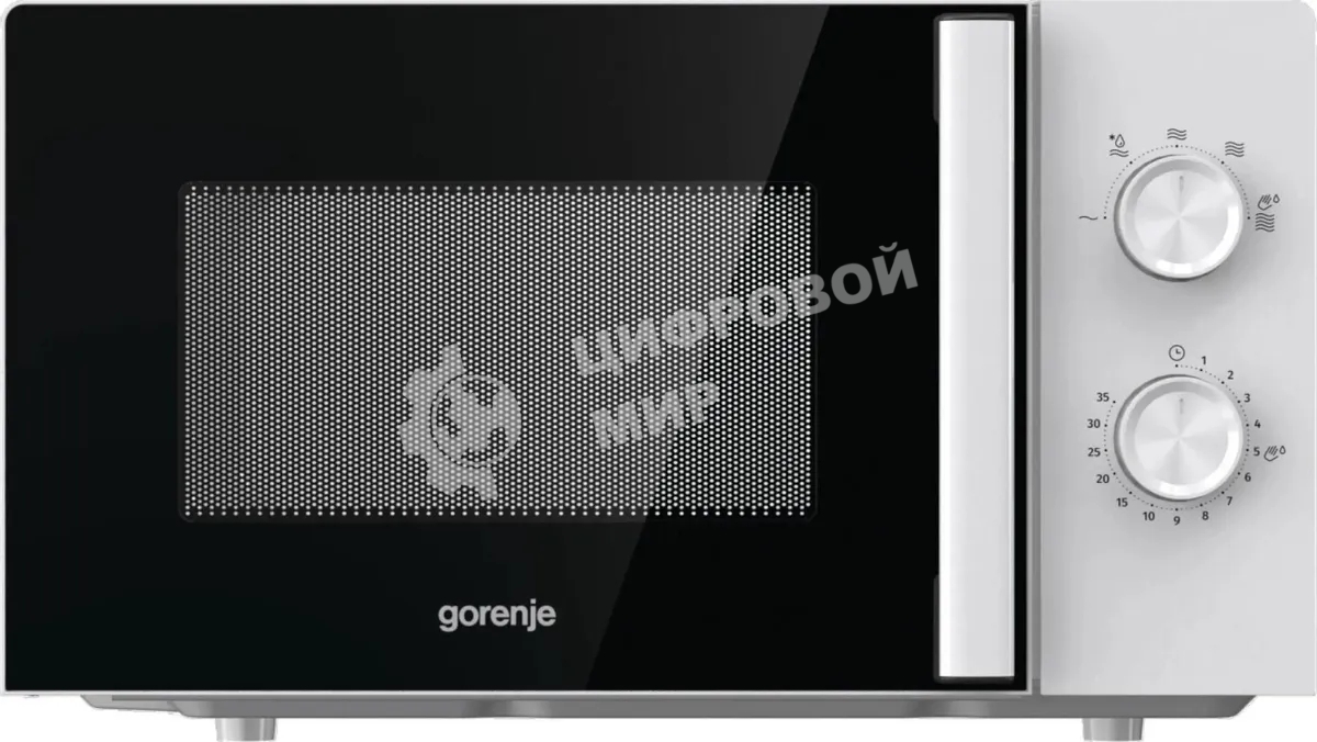 Микроволновая печь Gorenje MO17E1WH белый, 17 л, 700 Вт, переключатели - поворотный механизм