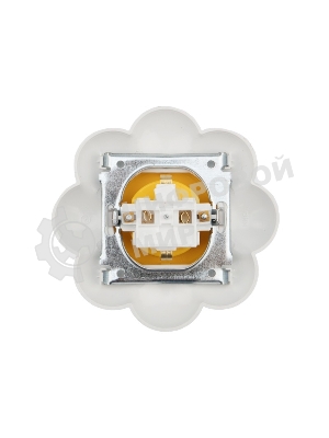 Розетка одноместная Kranz HAPPY Ромашка скрытой установки, с заземлением и защитными шторками, желтая/белая