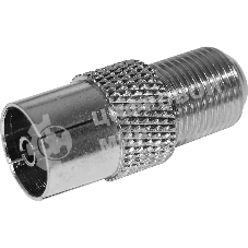 Переход гнездо F-гнездо TV. Коаксиальный переходник F на TV гнездо, никелированный сплав меди