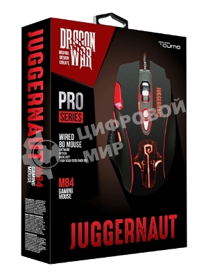 Мышь проводная Qumo PRO Series Juggernaut M84 черный, 6400 dpi, USB, кнопки - 8