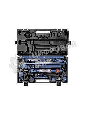 Растяжка гидравлическая Stels 51355 10 т, набор из 17 предметов, 7 сменных насадок, в пласт. кейсе