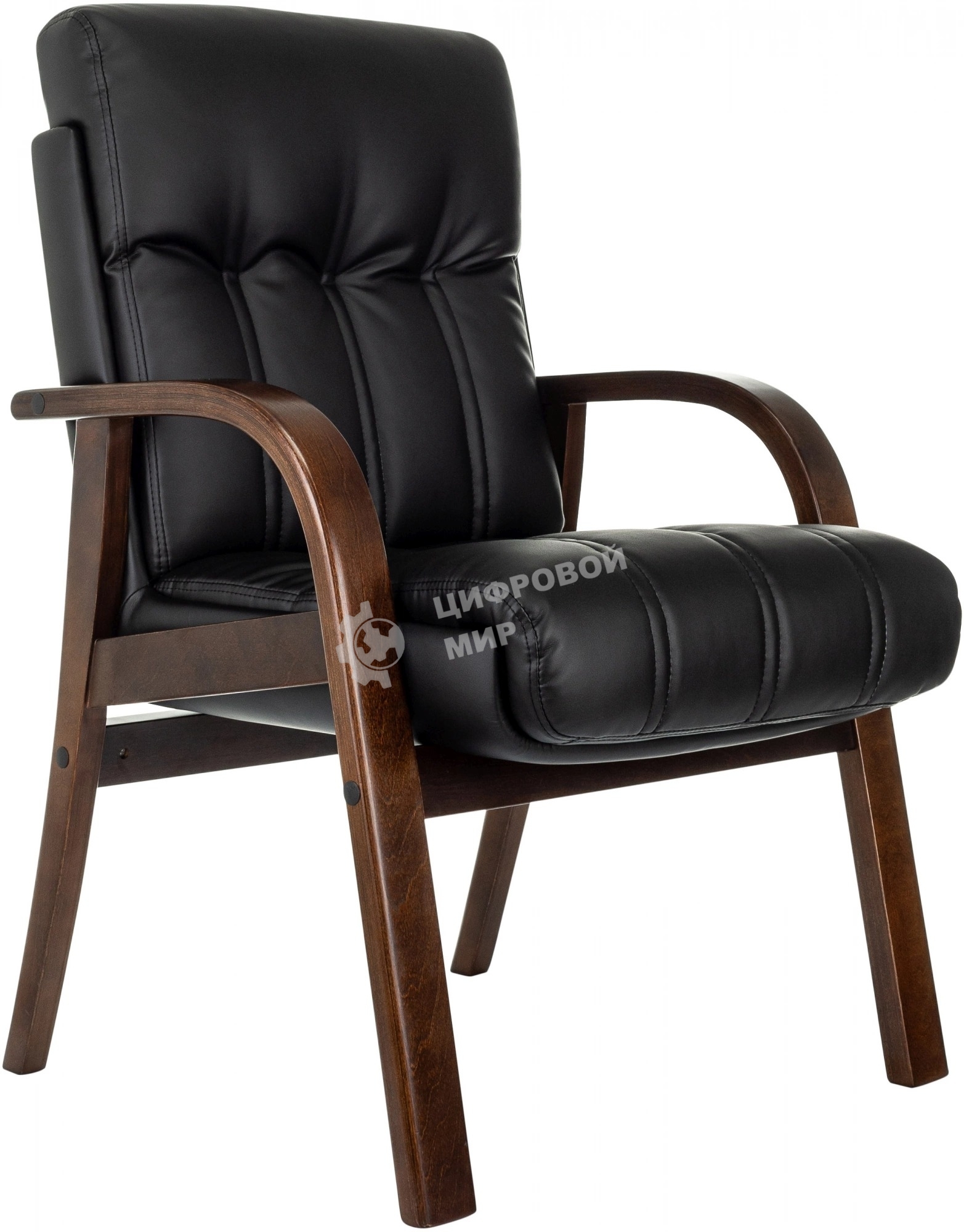 Кресло Бюрократ T-9932W-CF-Eco черный, экокожа