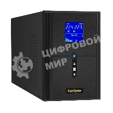 Источник бесперебойного питания (инвертор, синус, для котла) ExeGate SineTower SZ-2000.LCD.AVR.3SH.1C13.USB 2000VA/1600W, чистая синусоида, LCD дисплей, AVR, 3хSchuko+1хC13, USB, линейно-интерактивный, внешняя батарея 24В до 200А·ч, черный