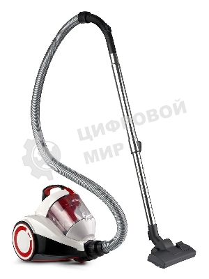 Пылесос Domfy DSC-VC505 белый/красный, 350/2000 Вт, уборка сухая, пылесборник контейнер 2.5 л
