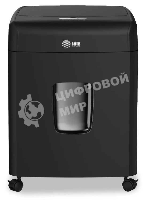 Шредер Cactus CS-SH-D6 черный с автоподачей (секр.P-4) фрагменты 120лист. 23лтр. скрепки скобы пл.карты