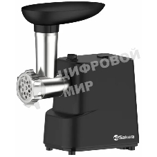 Мясорубка электрическая Sakura SA-6429BK черный, 1500 Вт, 0.9 кг/мин, реверс, защита от перегрузки, насадки - 4