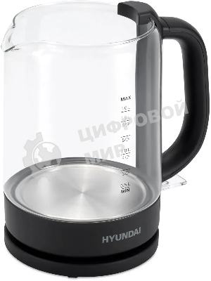 Чайник электрический Hyundai HYK-G3402 1.7л. 2200Вт серый/серебристый (корпус: стекло)