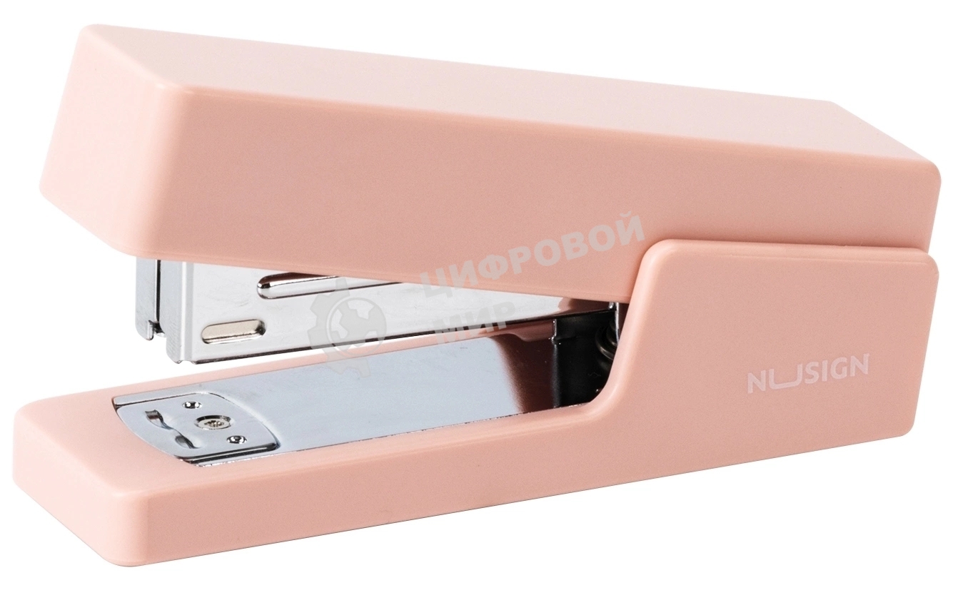 Степлер Deli ENS084 Nusign 24/6 26/6 (20 листов) розовый 100 скоб, коробка