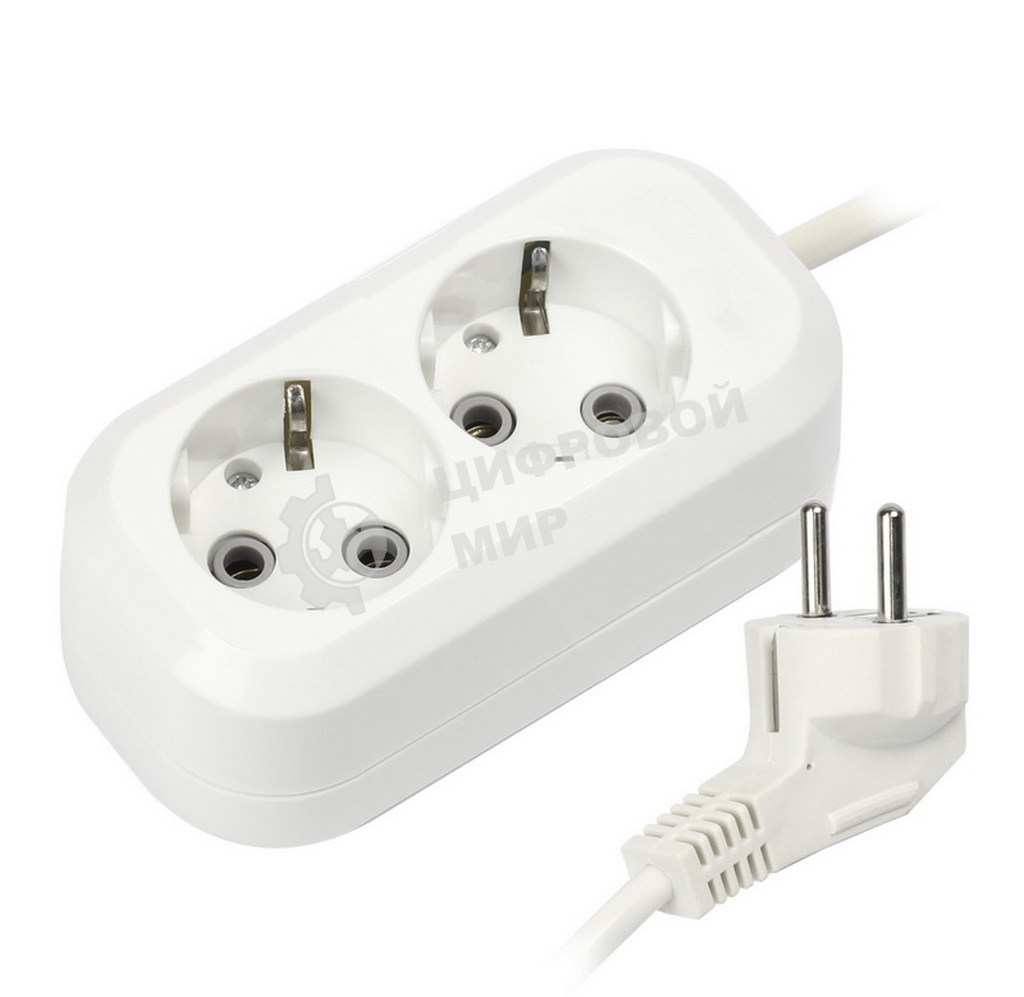 Удлинитель Smartbuy (SBE-16-2-02-Z) 2 гнз х 2,0 м (16А/3.5 кВт, ПВС 3х1.0)