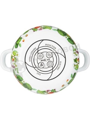 Кастрюля эмалированная AGNESS 934-561 ФРУКТОВАЯ КОРЗИНА 2.0 л