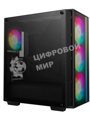 Компьютерный корпус Deepcool MATREXX 55 MESH V4 без БП, боковое окно (закаленное стекло), 3xARGB LED 140мм вентилятора спереди, 1xARGB LED 120мм вентилятор сзади, черный, ATX