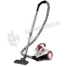 Пылесос Domfy DSC-VC505 белый/красный, 350/2000 Вт, уборка сухая, пылесборник контейнер 2.5 л