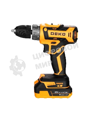Дрель-шуруповерт Deko GCD20DU PRO, 20 В, 2 Ач, 42 Нм, щеточный