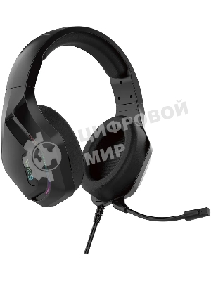 Гарнитура Oklick HS-L600G чёрный, проводная, USB, подсветка