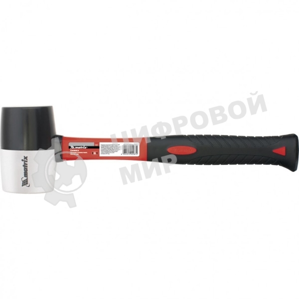 Киянка резиновая Matrix 11172, 680 г, черно-белая резина, фибергласовая рукоятка