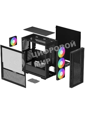 Компьютерный корпус DeepCool CH560 черный (R-CH560-BKAPE4-G-1) (ATX, без БП, 2хUSB, с окном)