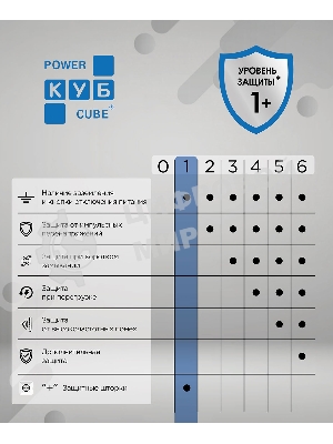 Бытовой удлинитель PowerCube, 4 р с/з вык.,3USB, 3500 Вт, 16А, 1.9 м, 3x1,0 черный PC-7B-2M