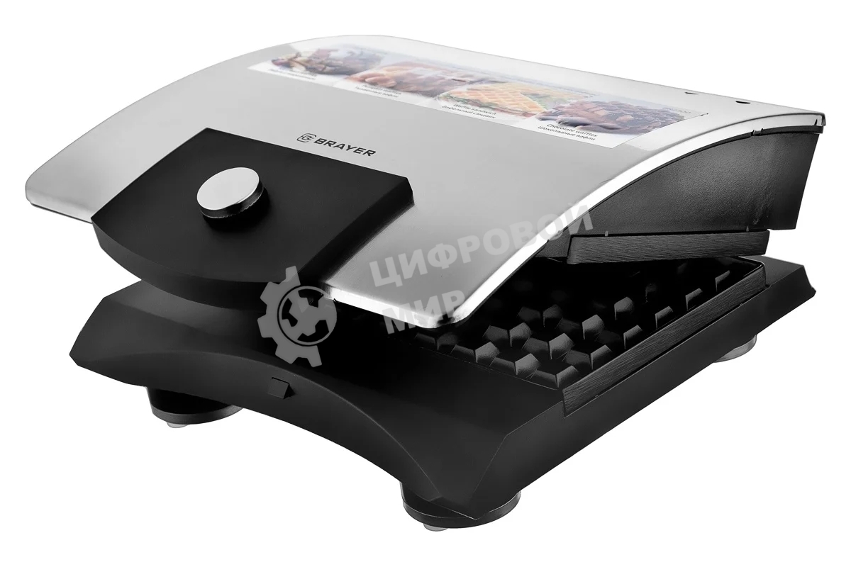 Вафельница BRAYER, 750 Вт, белг.вафли, панель 11x13 см, защита от перегр, индик. готовности