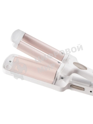 Щипцы для завивки волос Galaxy Line GL4667 белый/бежевый, 10 мм, 180 °C, 1 режим