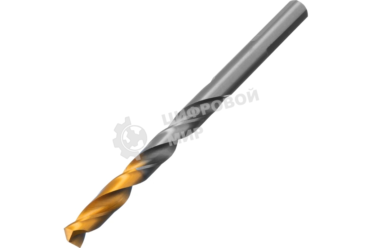 Сверло спиральное по металлу Denzel 7,5 x 109мм, Р6М5, Golden Tip