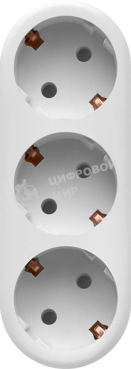 Удлинитель Defender TG-01 3 розетки, заземление, белый