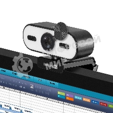Веб-камера ExeGate eStudio EW-722 2560x1440, 30 кадр/с, USB Type-A, микрофон (2 шт, шумоподавление), автоматическая фокусировка, автоосвещение, шторка приватности, универсальное крепление