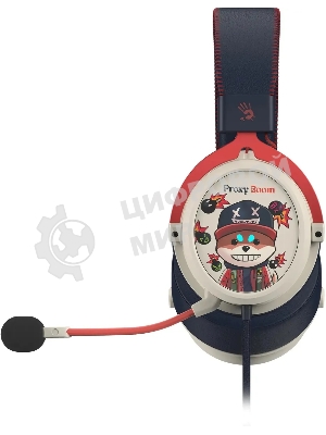 Гарнитура Bloody M595 Proxy Boom бежевый/чёрный, проводная, съёмный микрофон, подсветка
