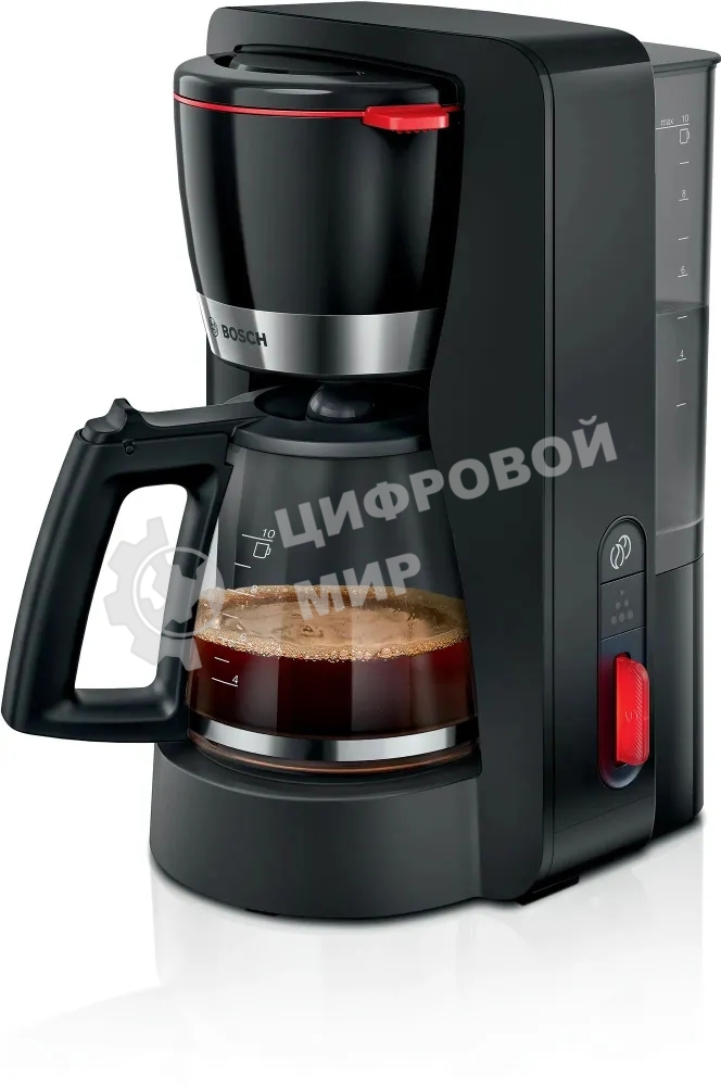 Кофеварка капельная Bosch TKA4M233, черный, тип кофе молотый, 1.4 л, 1200 Вт