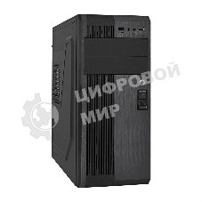 Компьютерный корпус Miditower ExeGate UN-605B Black, ATX, (UN400, 120мм), 2*USB, Audio, замок блокировки кнопки питания