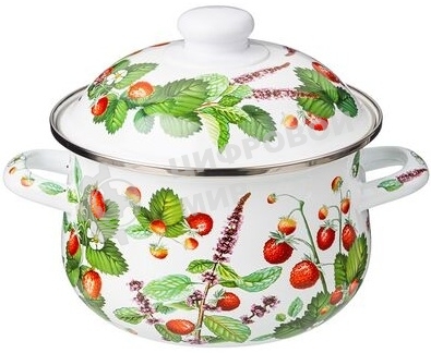 Кастрюля эмалированная AGNESS 934-561 ФРУКТОВАЯ КОРЗИНА 2.0 л
