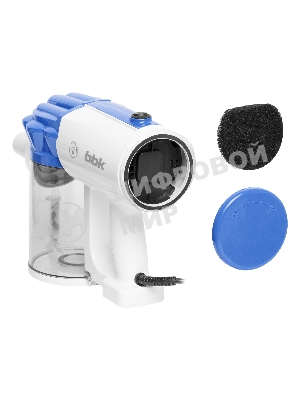 Пылесос вертикальный BBK BV2512 белый/синий, питание от сети, 100 Вт, уборка сухая, пылесборник 0.5 л