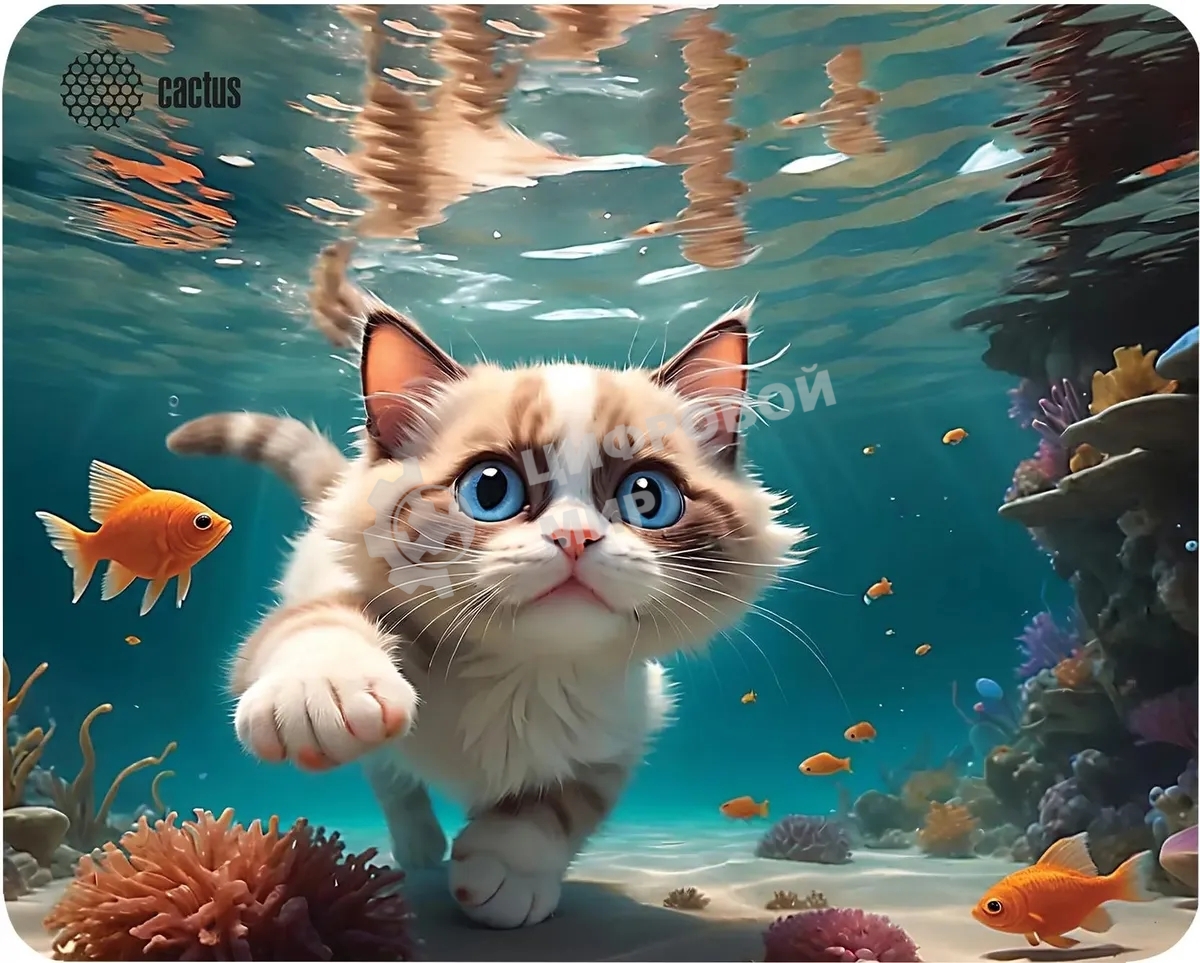 Коврик для мыши Cactus Fish Cat 300x250x3мм (CS-MPC-D15M)