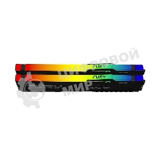 Оперативная память Kingston Fury Beast, DDR5, 64GB (2x32GB), 5600MHz, CL40, DIMM, с радиатором, RGB, черный