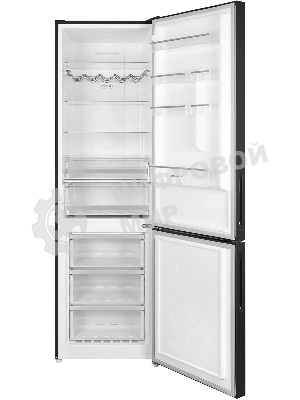 Холодильник Maunfeld MFF200NFBE черный, двухкамерный 271/106л морозилка снизу, No Frost