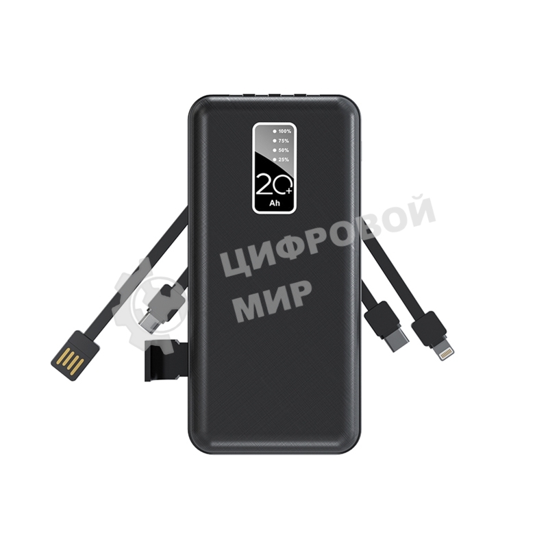 Портативное зарядное устройство Rexant Power Bank (аккумуляторная батарея) 20000 mAh, черное