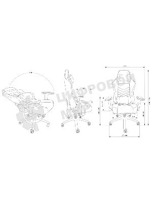 Кресло Cactus CS-CHR-0112BL черный, экокожа, подголовник