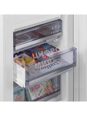 Встраиваемый холодильник Maunfeld MBF193NFFWGR Inverter белый двухкамерный 225/57 л морозилка снизу, NoFrost