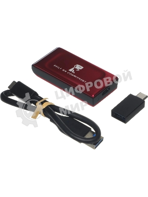 Внешний SSD Kingston XS1000, 1TB, USB 3.2 Gen 2 Type-C, R/W 1050/1000, красный