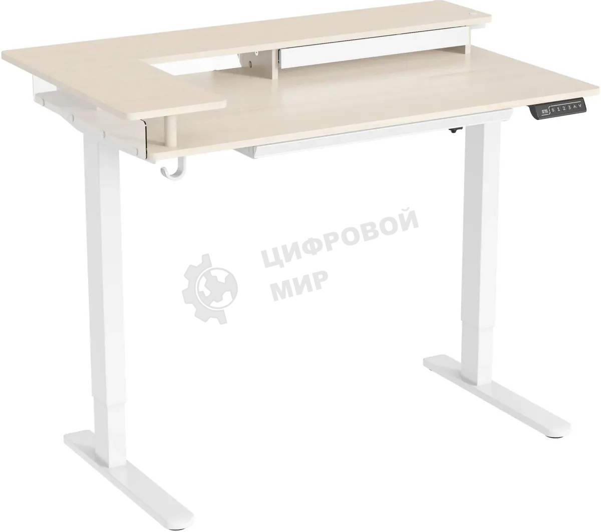 Стол для компьютера Cactus CS-EDL-DWT столешница ДСП светлый дуб каркас белый 120x71x60см